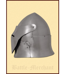 Topfhelm mit Klappvisier, 1,6 mm Stahl