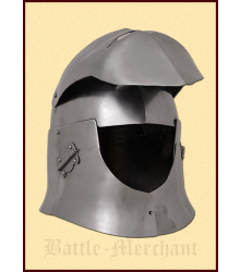 Topfhelm mit Klappvisier, 1,6 mm Stahl