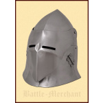 Topfhelm mit Klappvisier, 1,6 mm Stahl