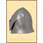 Topfhelm mit Klappvisier, 1,6 mm Stahl