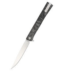 Ocaso Knives, Solstice engraved Titanium, satin, Topo...
