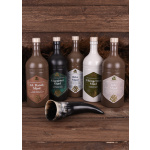 Dansk Mjød - Probierpaket 2 - 5 x 0,75l Met plus Trinkhorn 0,2l