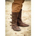 Mittelalterliche Stiefel mit Schnallen, braun