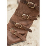 Mittelalterliche Stiefel mit Schnallen, braun