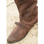 Mittelalterliche Stiefel mit Schnallen, braun