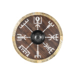 Wikingerschild Vegvísir mit Rohaut-Umrandung, 60 cm