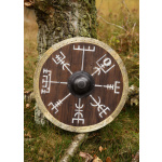Wikingerschild Vegvísir mit Rohaut-Umrandung, 60 cm