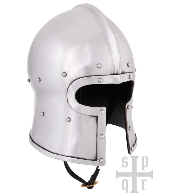 Barbuta in T-Form, 15. Jh., Mittelalter-Helm für Schaukampf, 2 mm Stahl