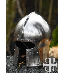 Barbuta in T-Form, 15. Jh., Mittelalter-Helm für Schaukampf, 2 mm Stahl