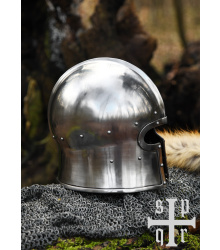Barbuta in T-Form, 15. Jh., Mittelalter-Helm für Schaukampf, 2 mm Stahl