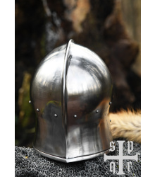 Barbuta in T-Form, 15. Jh., Mittelalter-Helm für Schaukampf, 2 mm Stahl