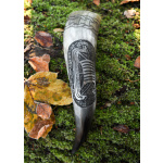 Wikinger-Trinkhorn mit Wikingerschiff-Motiv