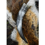 Wikinger-Trinkhorn mit Wikingerschiff-Motiv