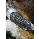 Wikinger-Trinkhorn mit Wikingerschiff-Motiv