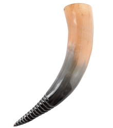 Wikinger-Trinkhorn mit Spiralcarving