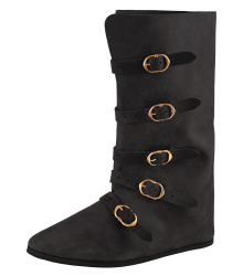 Mittelalterliche Stiefel mit Schnallen, schwarz