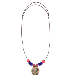 Glasperlenkette mit Vegvisir-Anhänger