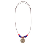 Glasperlenkette mit Vegvisir-Anhänger
