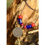 Glasperlenkette mit Vegvisir-Anhänger
