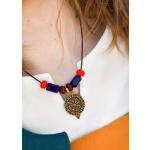 Glasperlenkette mit Vegvisir-Anhänger