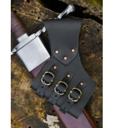 Verstellbarer Schwerthalter aus schwarzem Leder