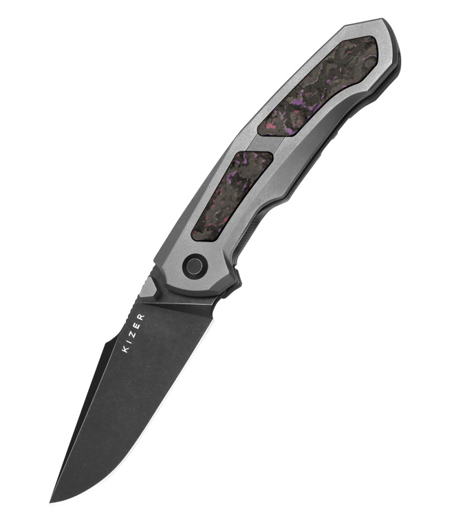 Kizer Knives Feweed, Titanium, Fat Carbon Purple Haze, Taschenmesser