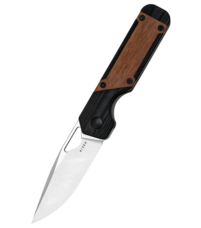 Kizer Knives Mini Militaw G10 + Mkuruti-Holz, Taschenmesser