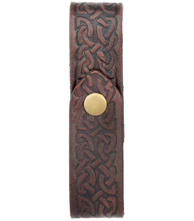 Becherhalter aus Leder mit Prägung, braun