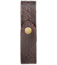 Becherhalter aus Leder mit Prägung, braun
