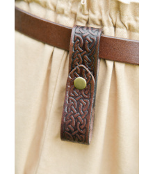 Becherhalter aus Leder mit Prägung, braun