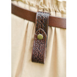Becherhalter aus Leder mit Prägung, braun