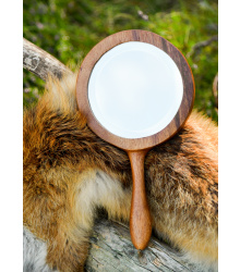 Handspiegel aus Holz mit Triskele und keltischen Knoten, ca. 28 cm