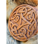 Handspiegel aus Holz mit Triskele und keltischen Knoten, ca. 28 cm