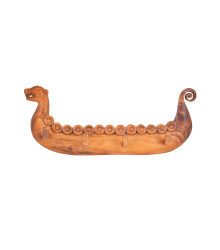 Rustikale Garderobe aus Holz, Wikinger-Schiff, ca. 48 cm