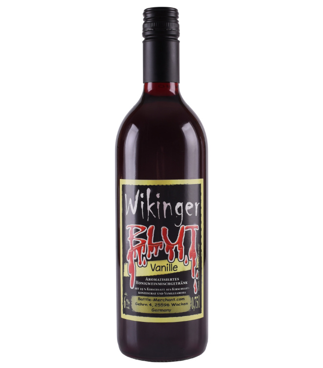 Wikingerblut mit Vanille: Met mit Kirschsaft, 0,75 l Flasche, 6% Vol.