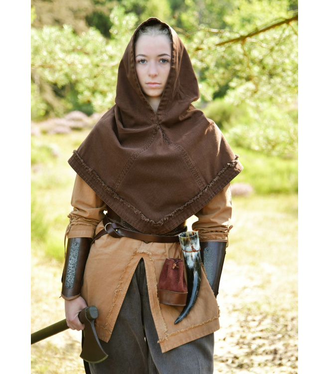 Mittelalter Gugel Stig, Used-Look, verschiedene Farben