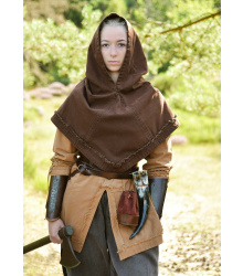 Mittelalter Gugel Stig, Used-Look, verschiedene Farben