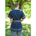 Mittelalter Tunika Egil mit Stickerei, Used-Look, blau