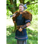Mittelalter Tunika Egil mit Stickerei, Used-Look, blau