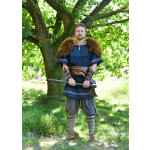 Mittelalter Tunika Egil mit Stickerei, Used-Look, blau