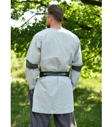 Mittelalter Tunika Sigval, Materialmix, Used-Look, grau