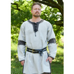 Mittelalter Tunika Sigval, Materialmix, Used-Look, grau