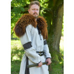 Mittelalter Tunika Sigval, Materialmix, Used-Look, grau