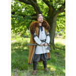 Mittelalter Tunika Sigval, Materialmix, Used-Look, grau