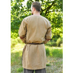 Mittelalter Tunika Sigval, Materialmix, Used-Look, beigebraun