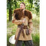 Mittelalter Tunika Sigval, Materialmix, Used-Look, beigebraun