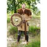 Mittelalter Tunika Sigval, Materialmix, Used-Look, beigebraun