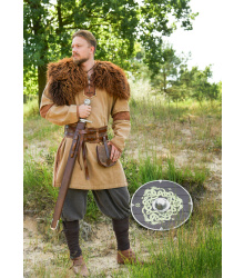 Mittelalter Hose Gorm, Used-Look, schwarz/braun