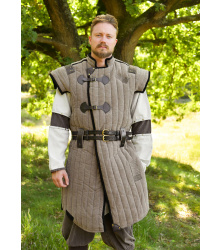 Mittelalter Gambeson Vari, Used-Look, braun - schwarz
