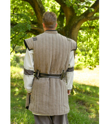 Mittelalter Gambeson Vari, Used-Look, braun - schwarz